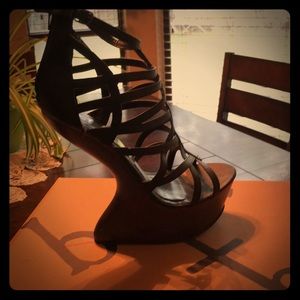 Platform , heeled sandal